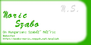 moric szabo business card